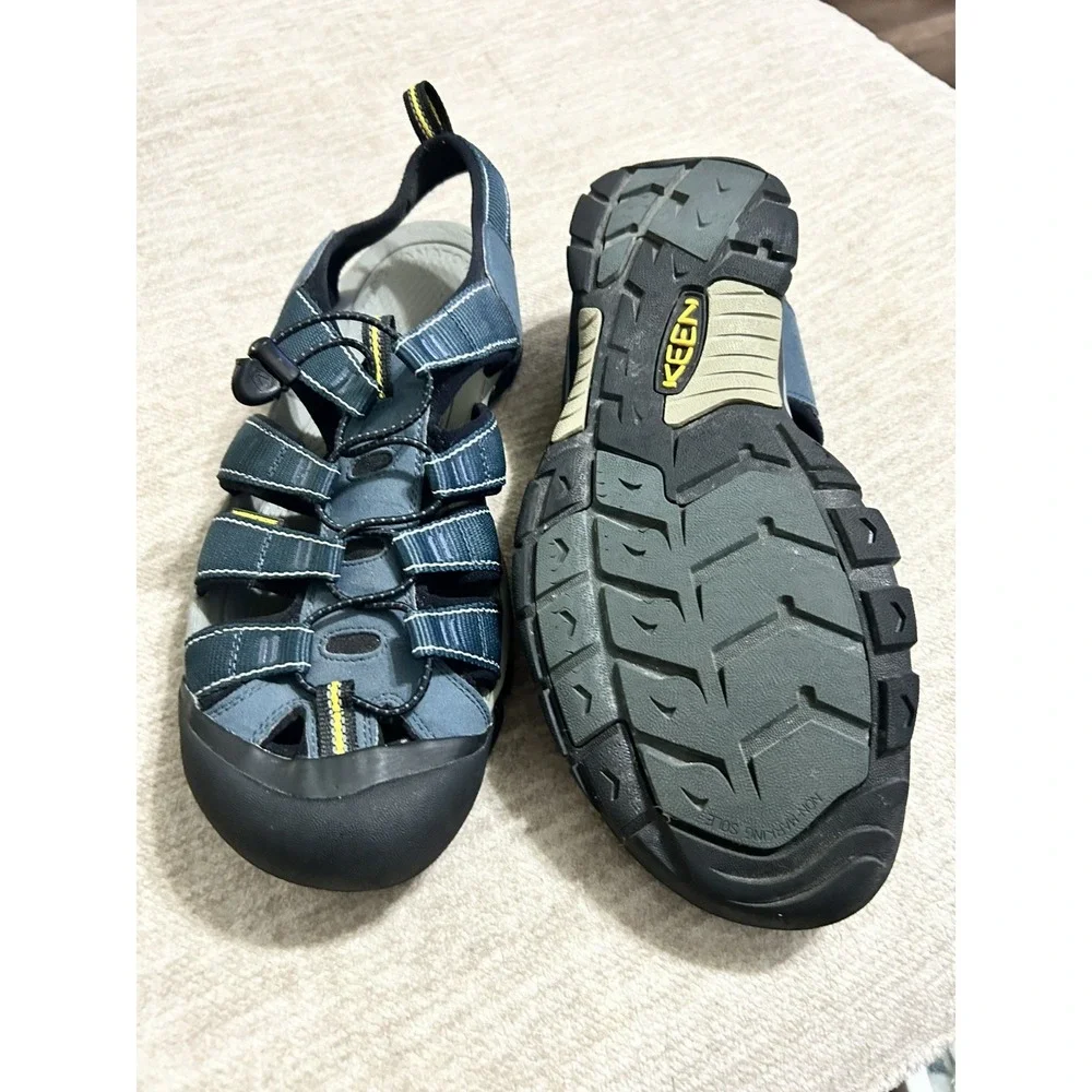 KEEN NEWPORT H2 SANDAL STRAPPY HIKING SHOES NAVY MEDIUM GRAY MENS SIZE 14